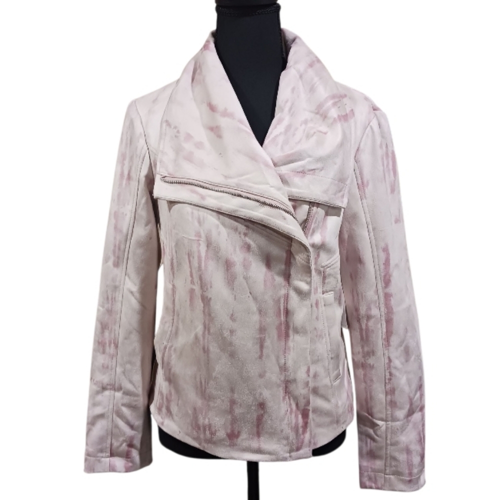 VENUS Tie Dye Faux Suede Moto Jacket - Picture 2 of 11